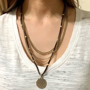 Multi-strand Necklace with Reversible Pendant